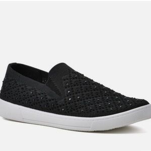 White Mountain black bling sneakers